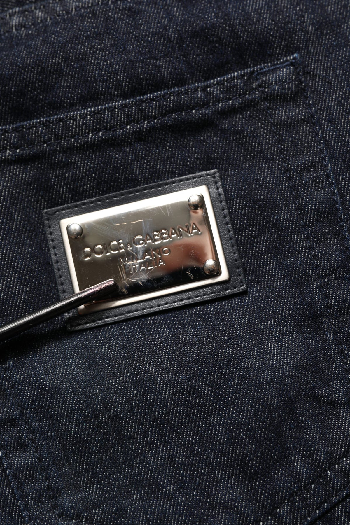 Dark Blue Relaxed Wide Leg Cotton Denim Jeans