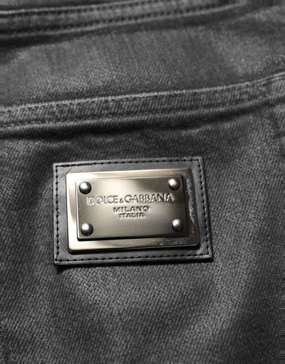 Dark Gray Cotton Loose Fit Men Denim Jeans