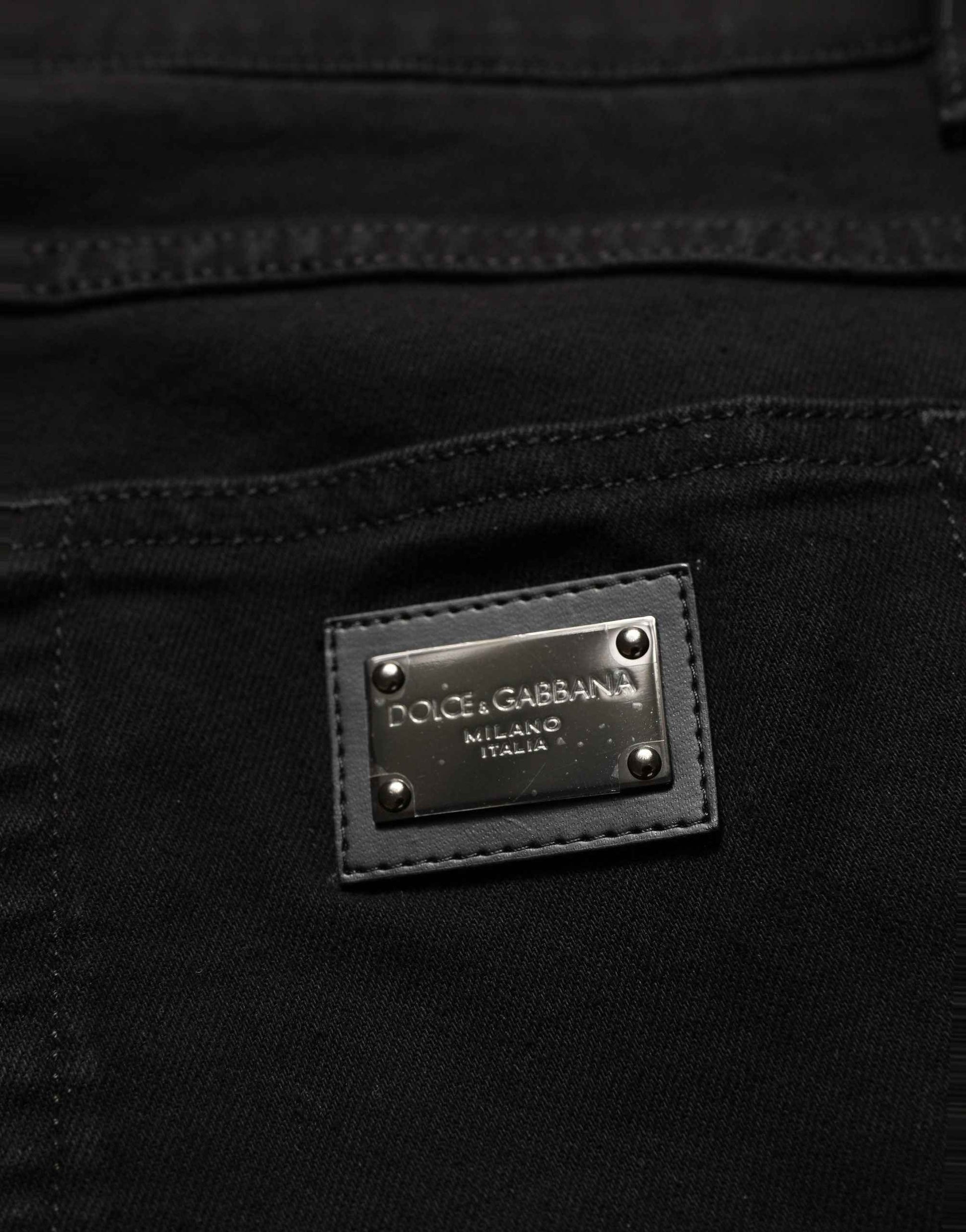 Black CottonStretch Regular Skinny Denim Jeans