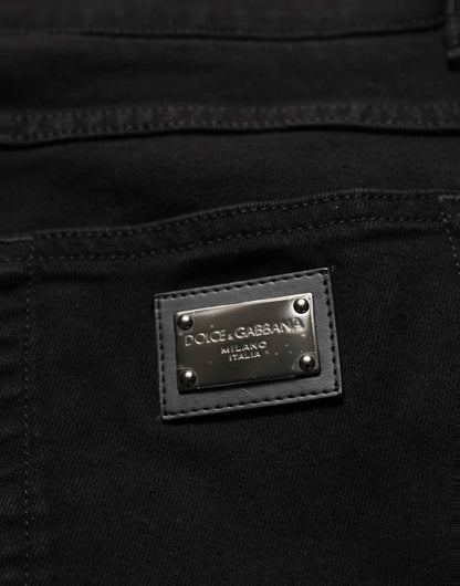 Black CottonStretch Regular Skinny Denim Jeans