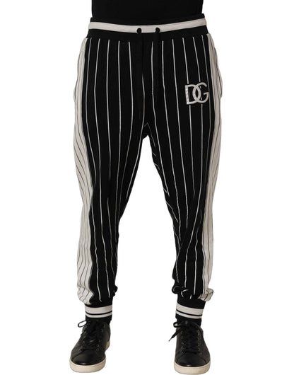 Black Striped DG Patch Men Sweatpants Pants