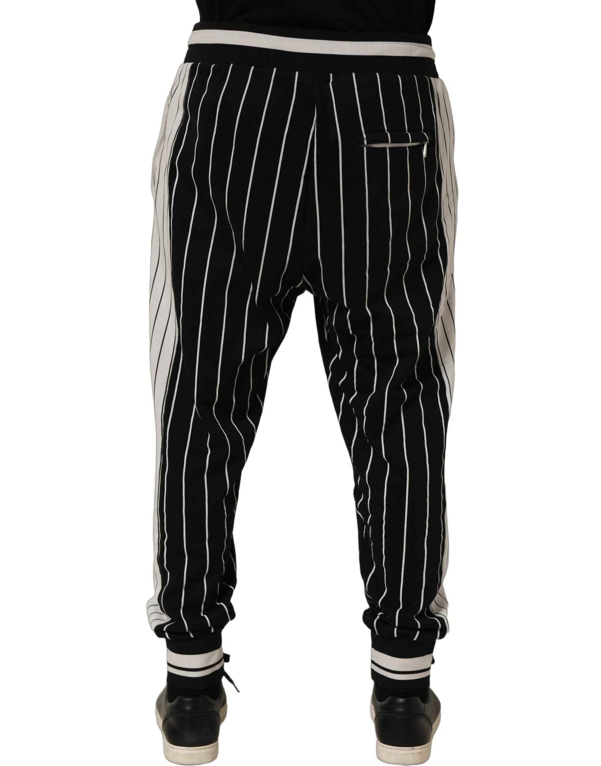 Black Striped DG Patch Men Sweatpants Pants