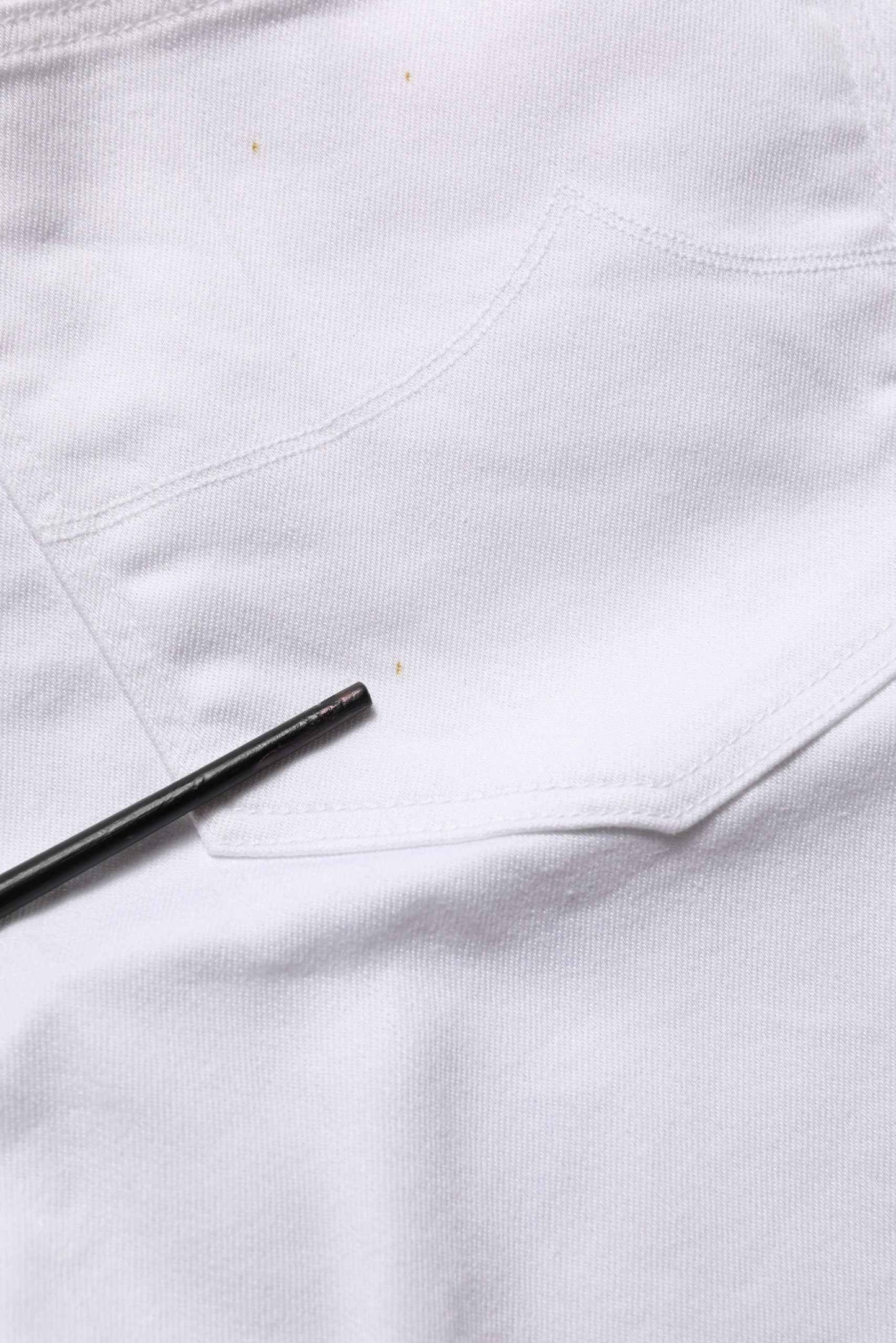White Skinny Fit Mid Waist Men Denim Trouser Jeans