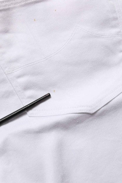 White Skinny Fit Mid Waist Men Denim Trouser Jeans