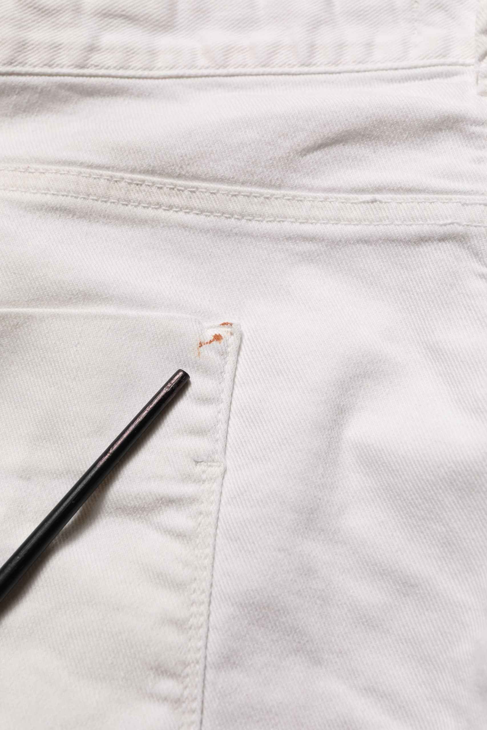 White Cotton Slim Pants Men Denim Jeans