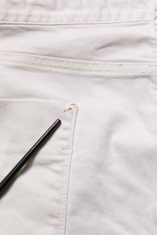 White Cotton Slim Pants Men Denim Jeans