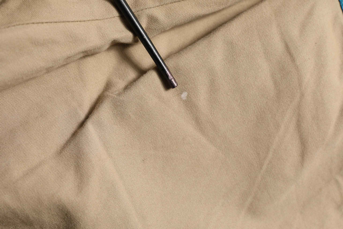 Beige Cotton Cargo Drawstring Trouser Pants
