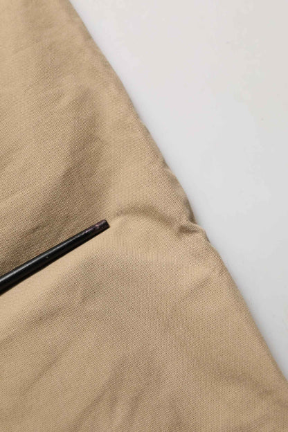 Beige Cotton Cargo Drawstring Trouser Pants