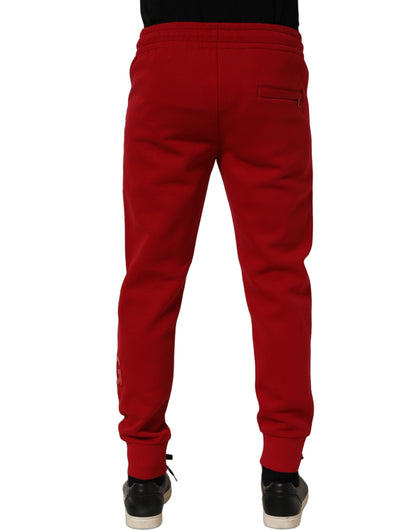 Red Cotton Drawstring Jogger Men Trouser Pants
