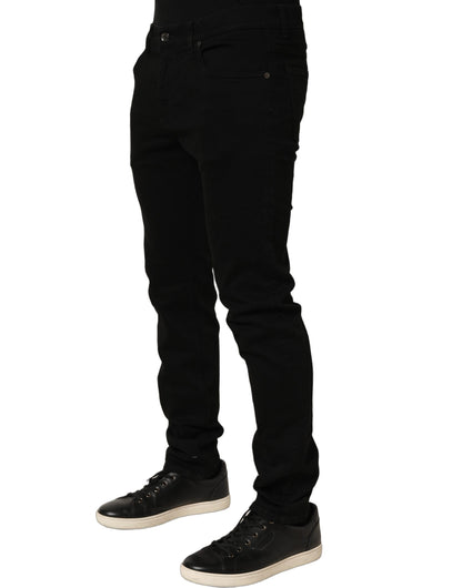 Black Cotton Stretch Skinny Denim Trouser Jeans