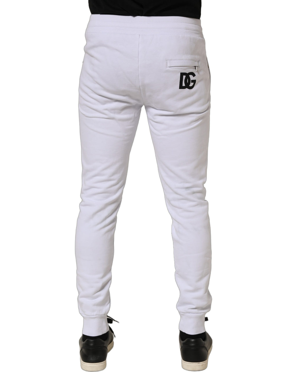 White Cotton Drawstring Jogger Trouser Pants
