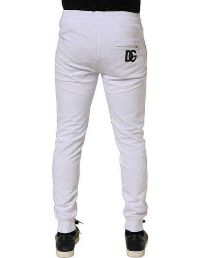 White Cotton Drawstring Jogger Trouser Pants