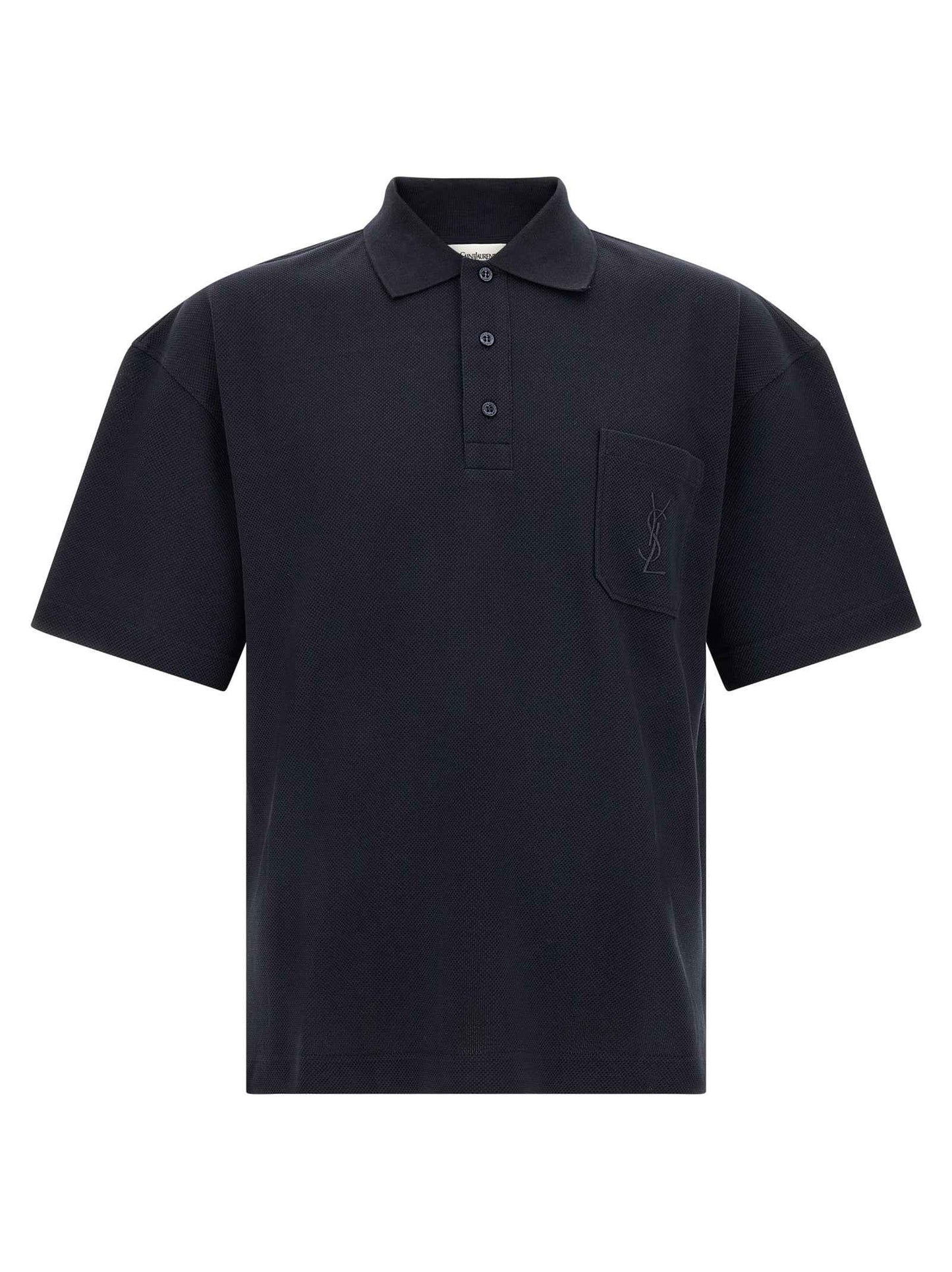 Blue Cotton Polo Shirt