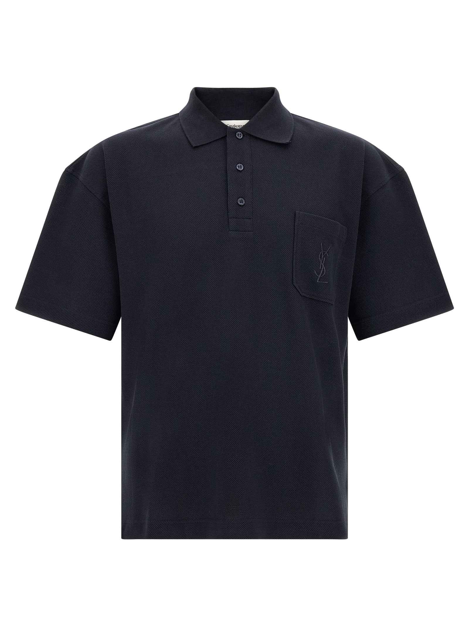 Blue Cotton Polo Shirt