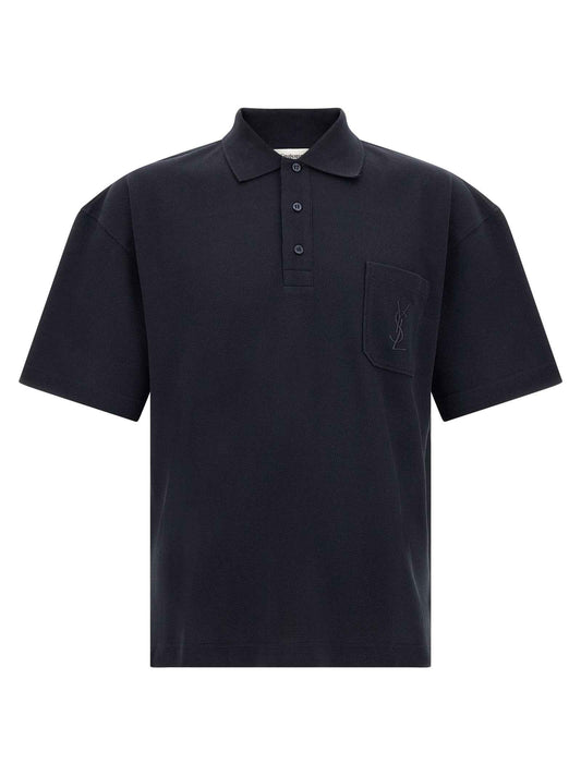 Blue Cotton Polo Shirt