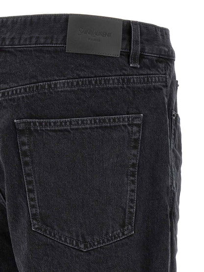 Black Cotton Relaxed Fit Jeans