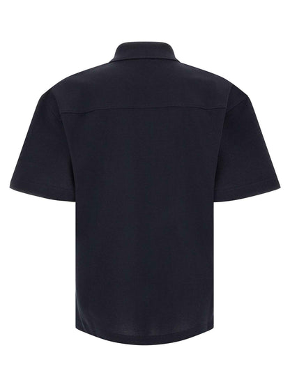 Blue Cotton Polo Shirt