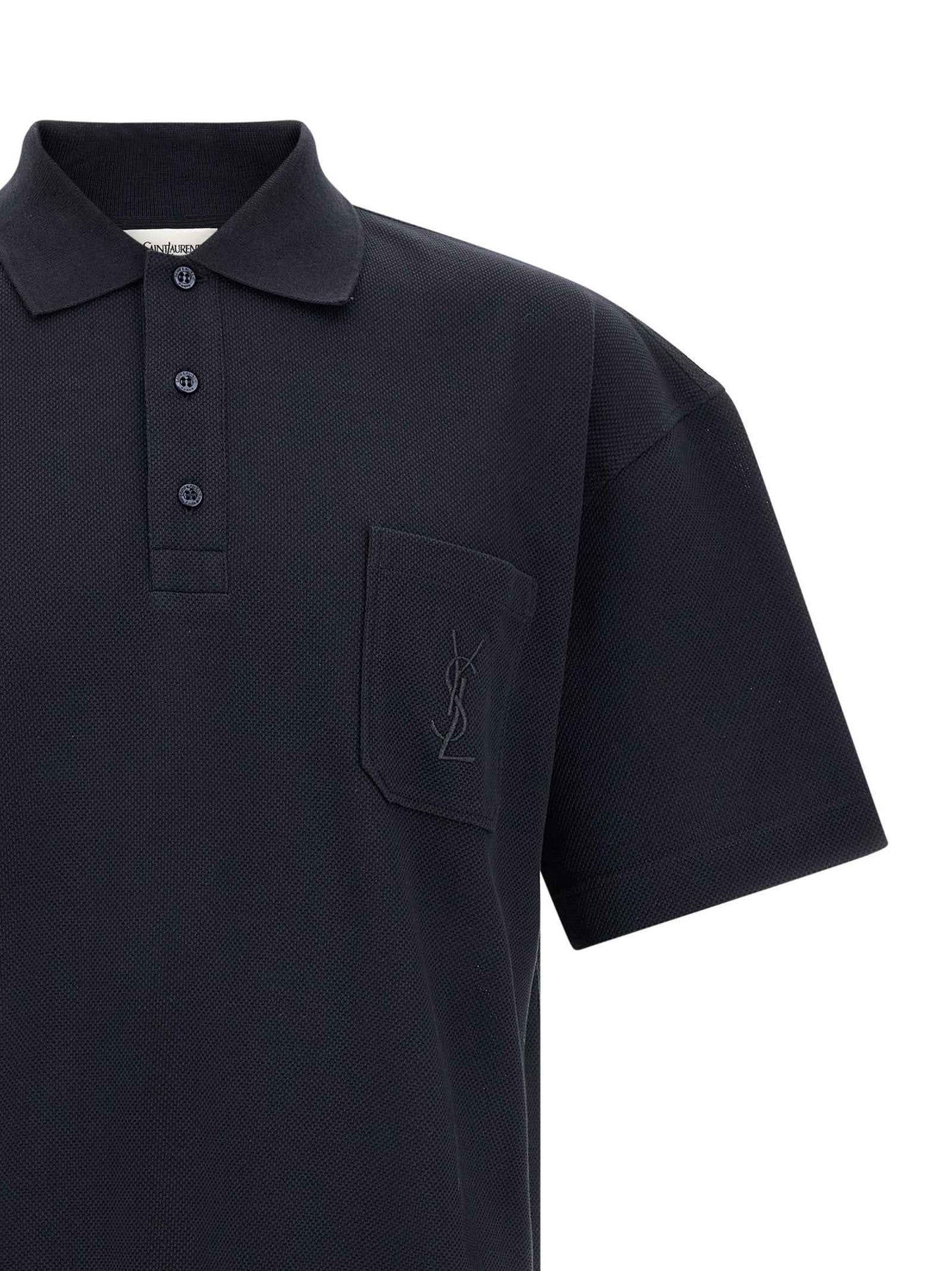 Blue Cotton Polo Shirt