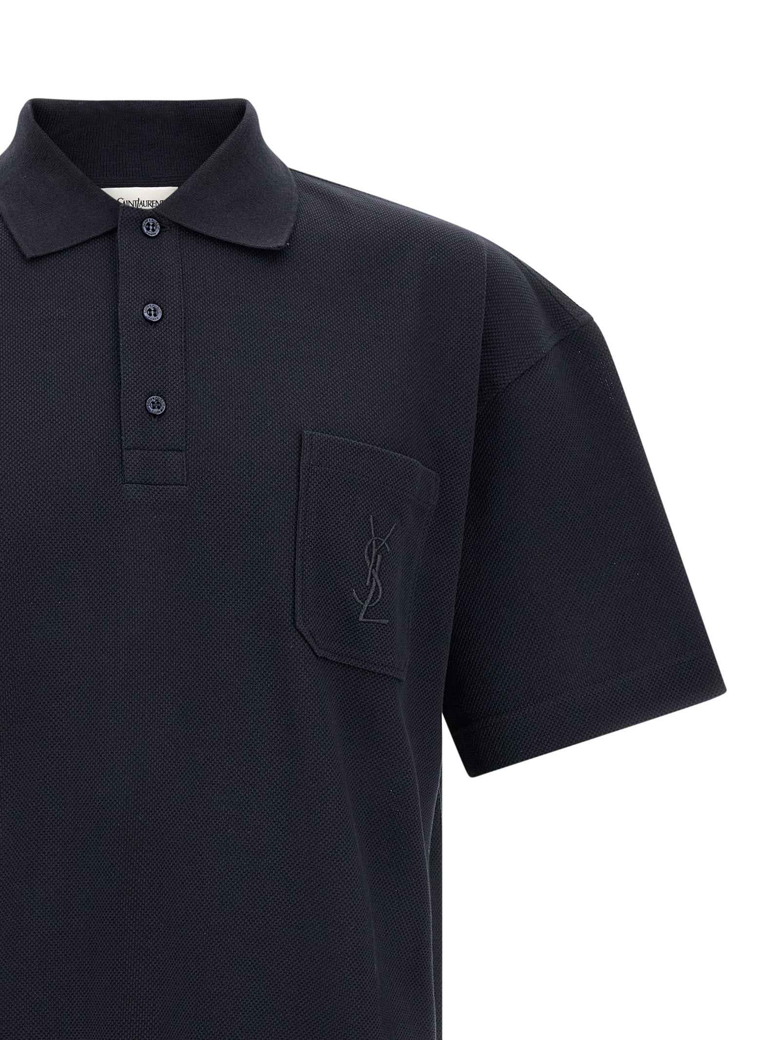 Blue Cotton Polo Shirt