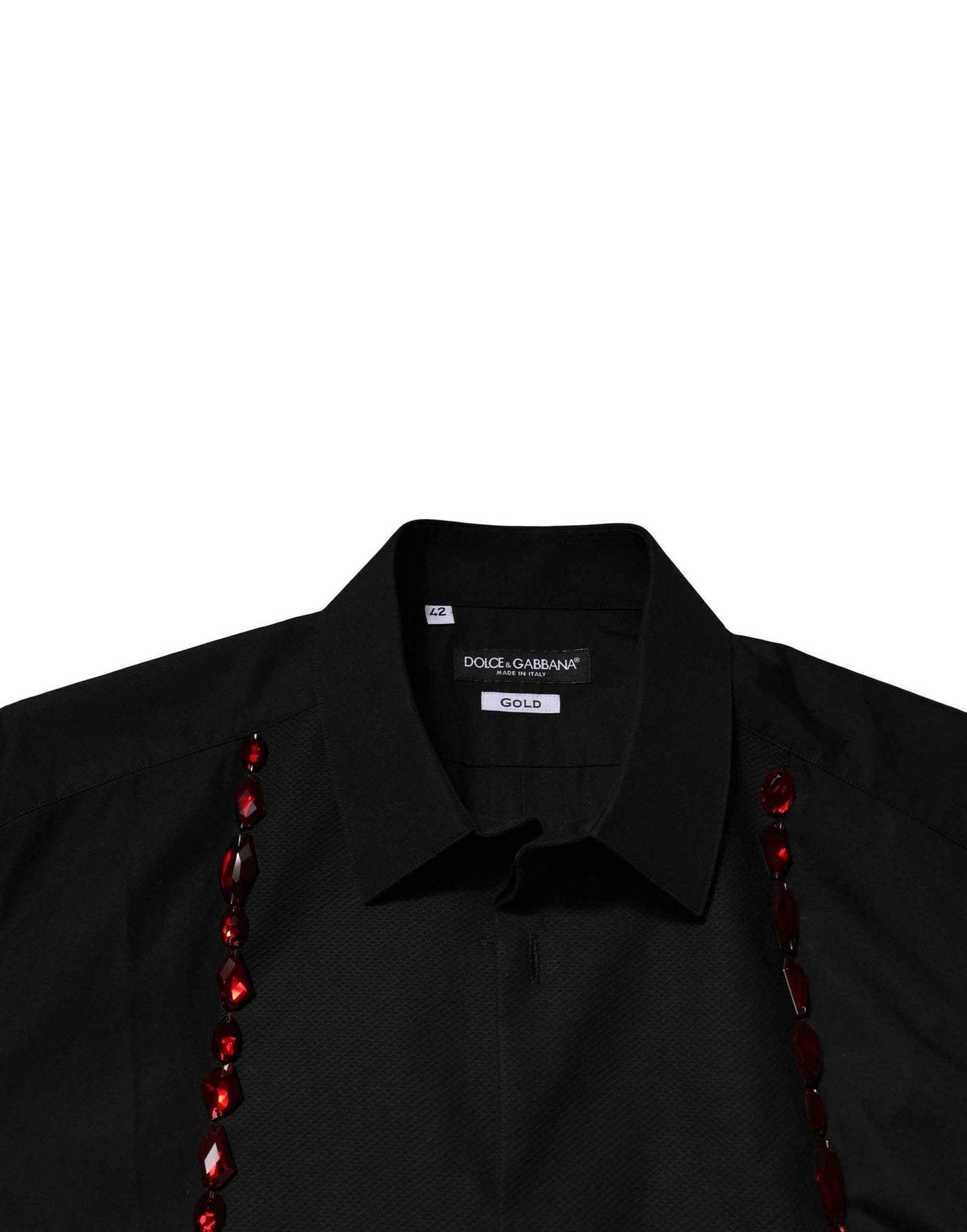 Black Crystal Embellished GOLD Dress Shirt