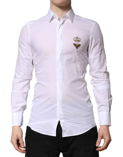 White GOLD Crown Bee Cotton Formal Dress Shirt