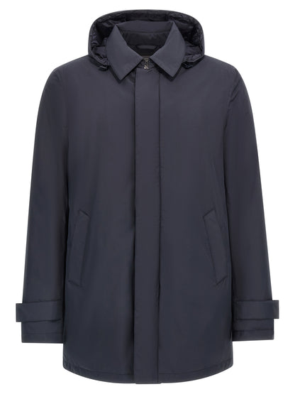 Blue Polyester Parka