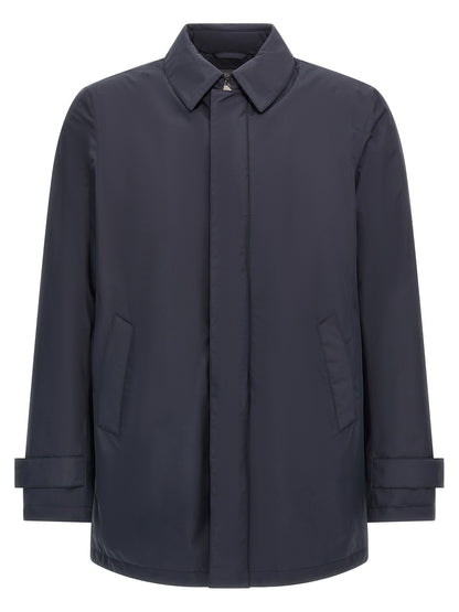 Blue Polyester Parka