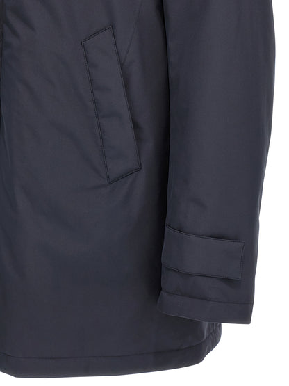 Blue Polyester Parka