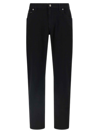 Black Cotton Slim Fit Jeans