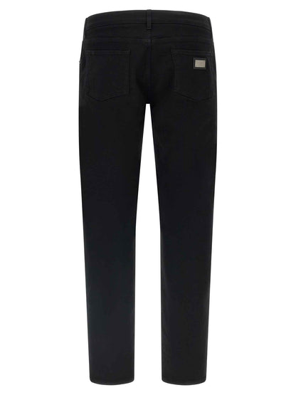 Black Cotton Slim Fit Jeans