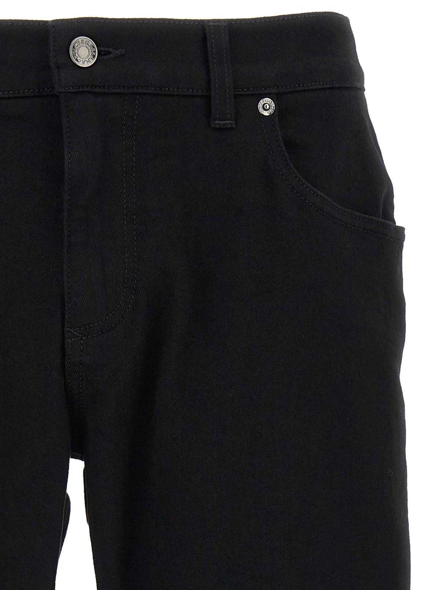Black Cotton Slim Fit Jeans
