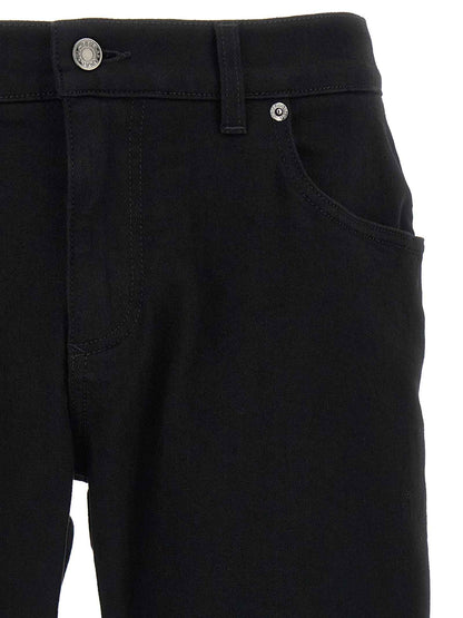 Black Cotton Slim Fit Jeans
