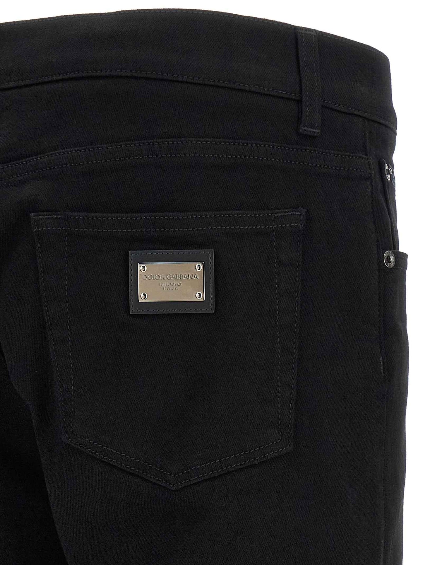 Black Cotton Slim Fit Jeans
