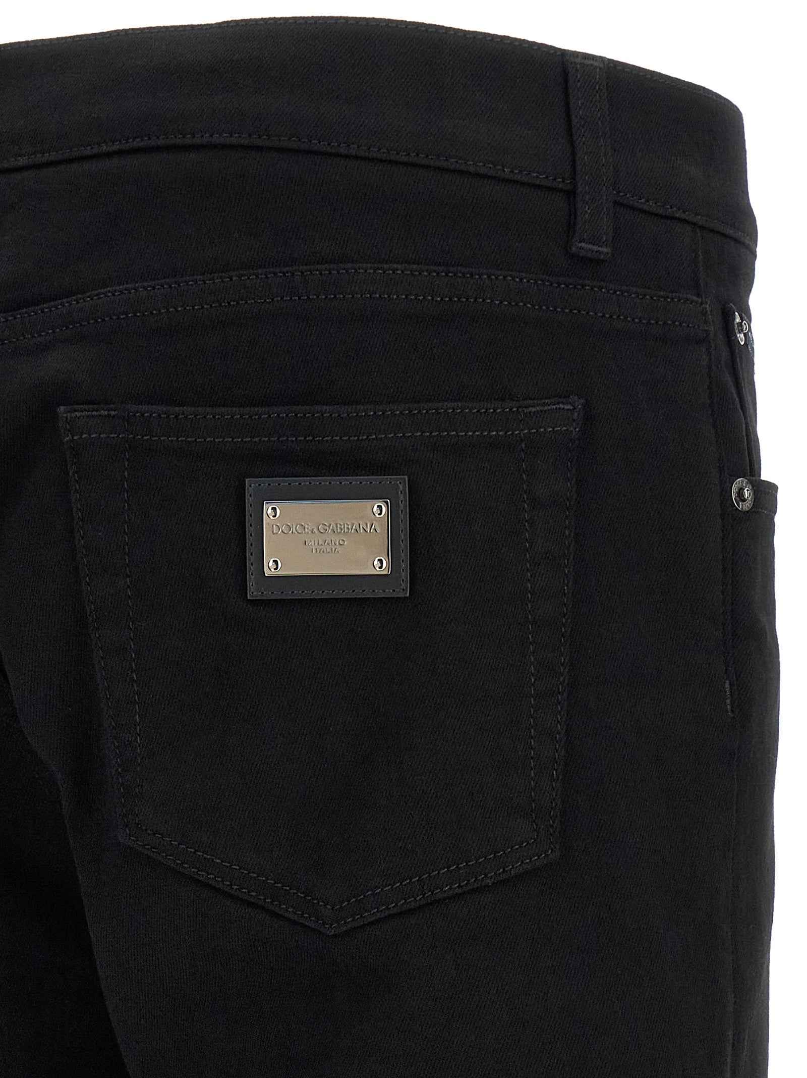Black Cotton Slim Fit Jeans