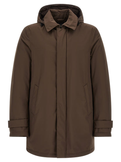 Brown Polyester Parka