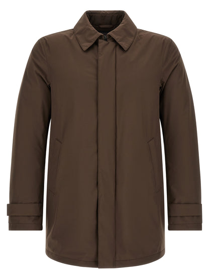 Brown Polyester Parka