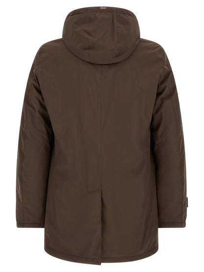 Brown Polyester Parka