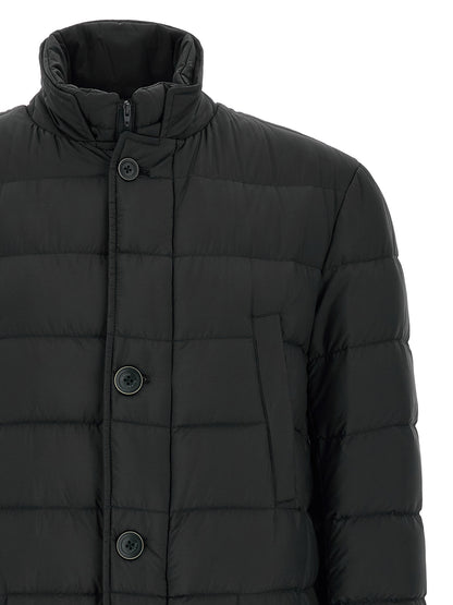 Black Polyamide Full-Length Jacket
