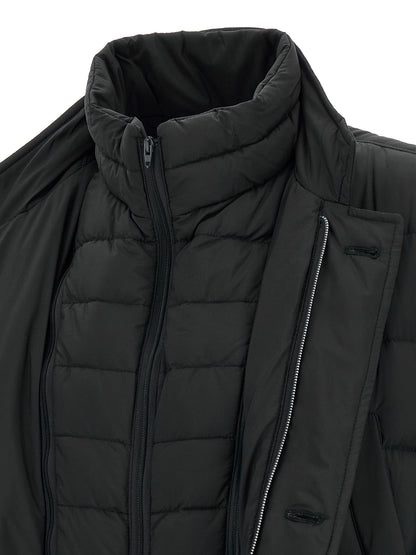 Black Polyamide Full-Length Jacket