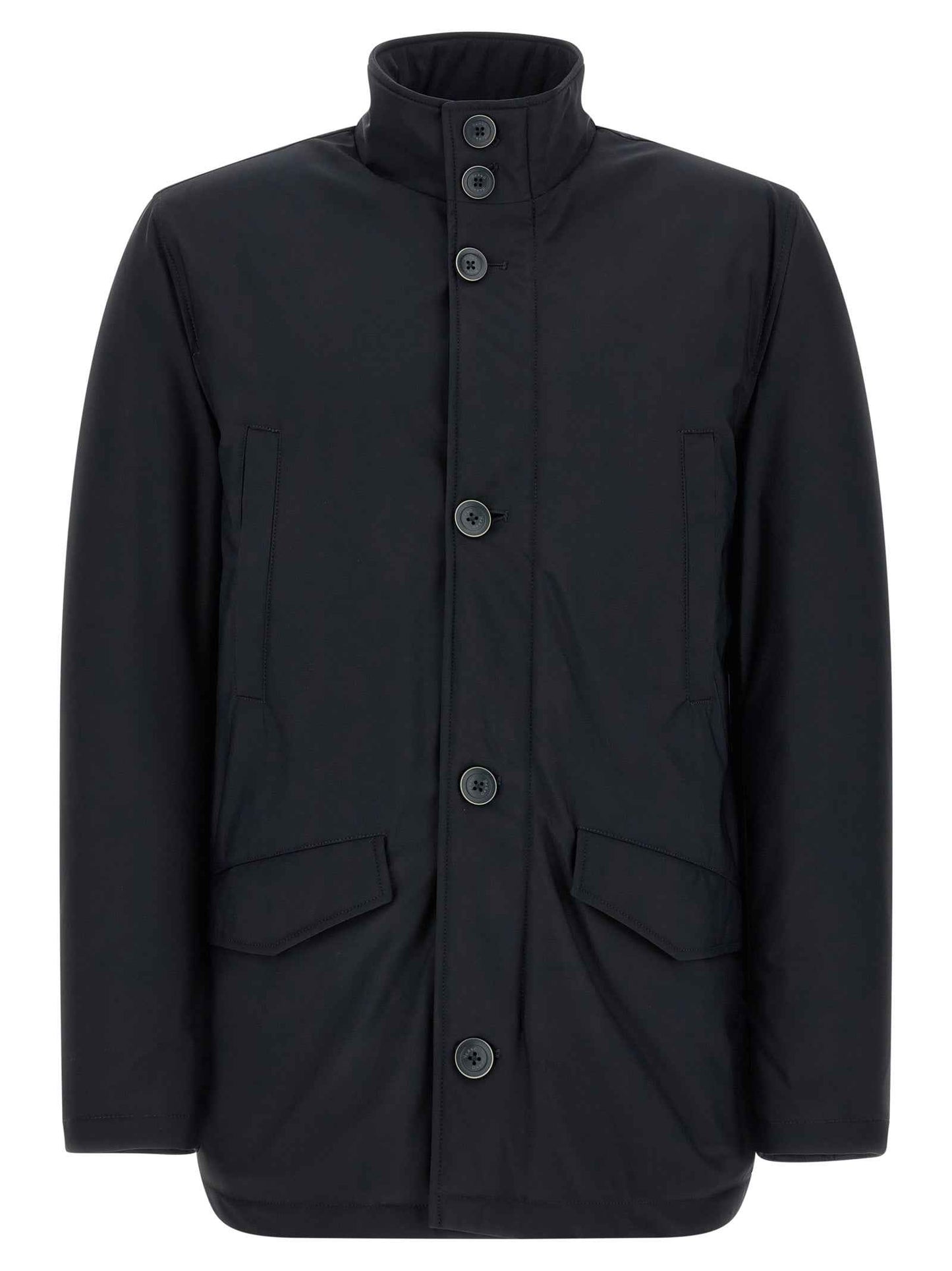Blue Polyamide Full-Length Jacket