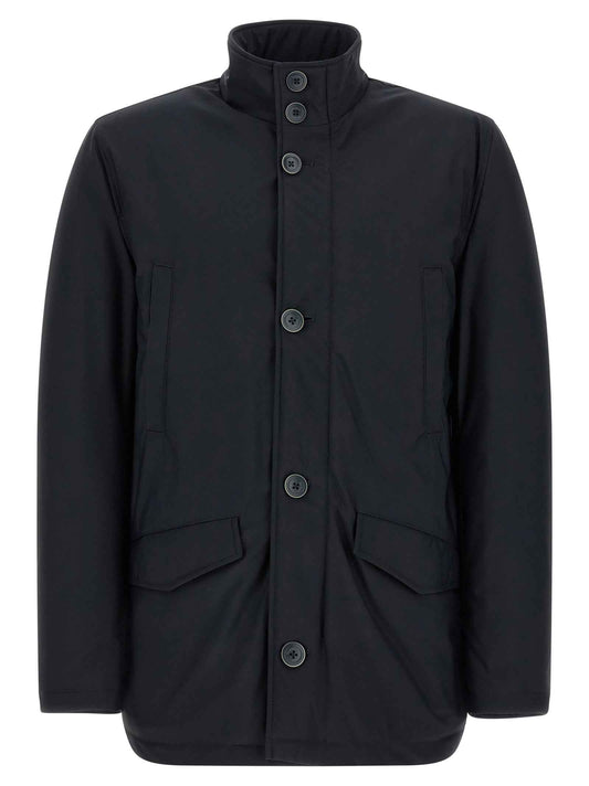 Blue Polyamide Full-Length Jacket