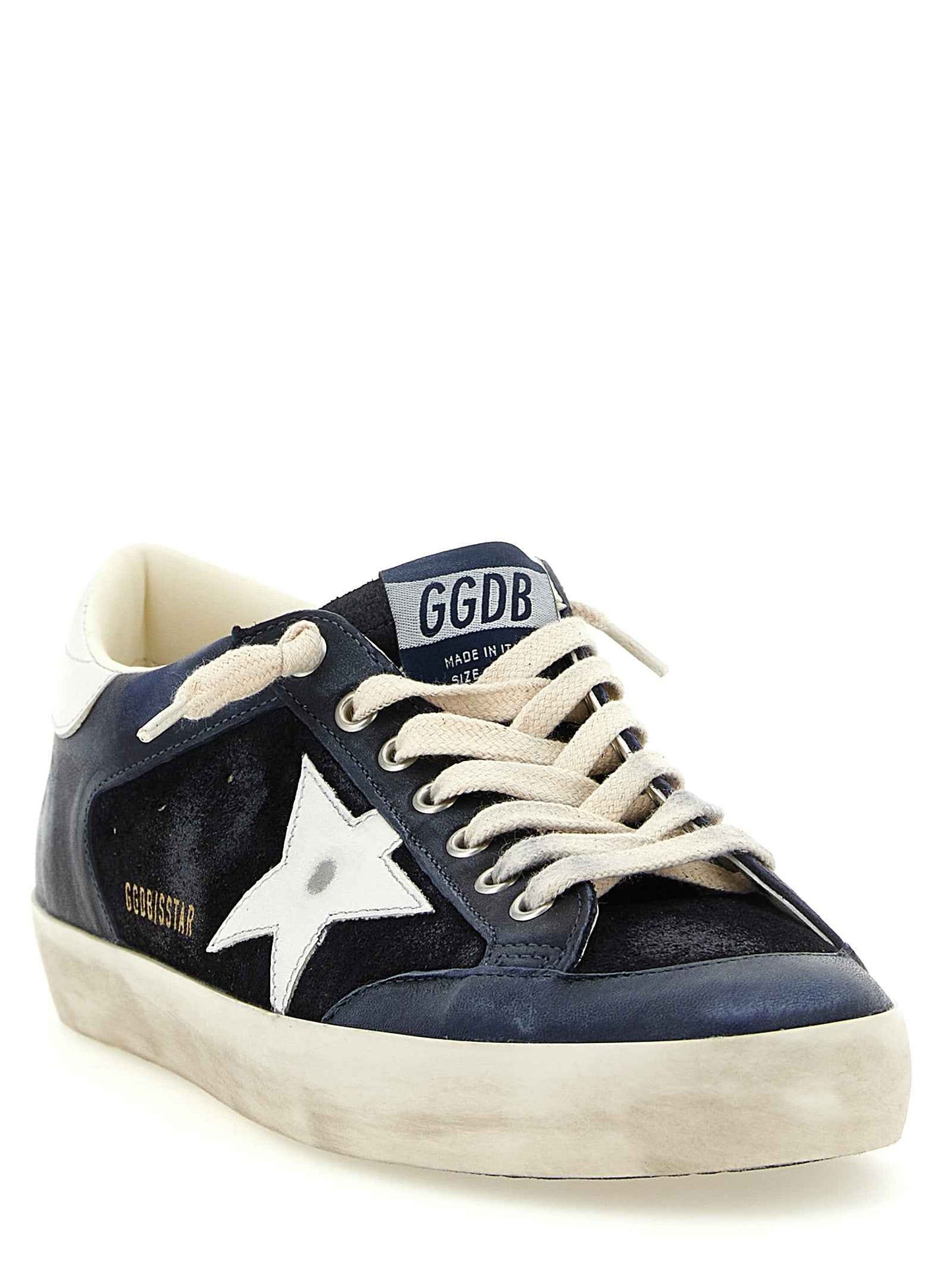 Blue Cowhide Low Top Sneakers