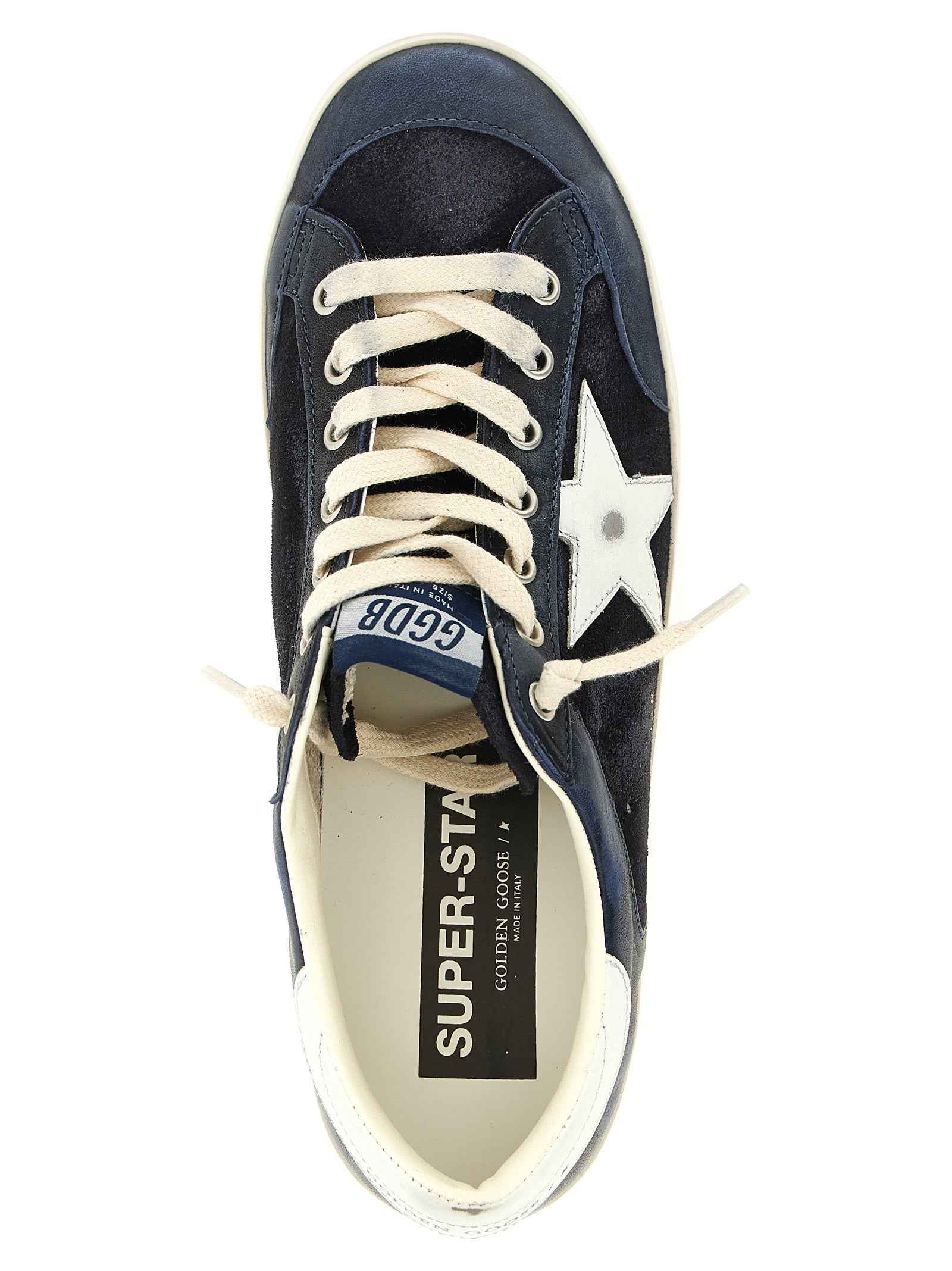 Blue Cowhide Low Top Sneakers