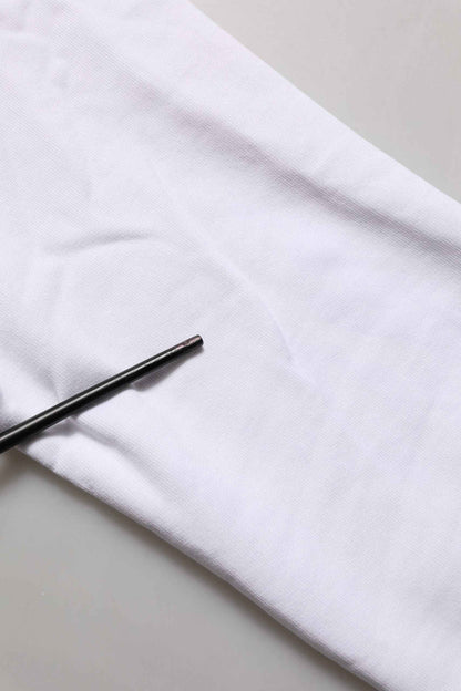 White Cotton Crew Neck Sweatshirt Sweater