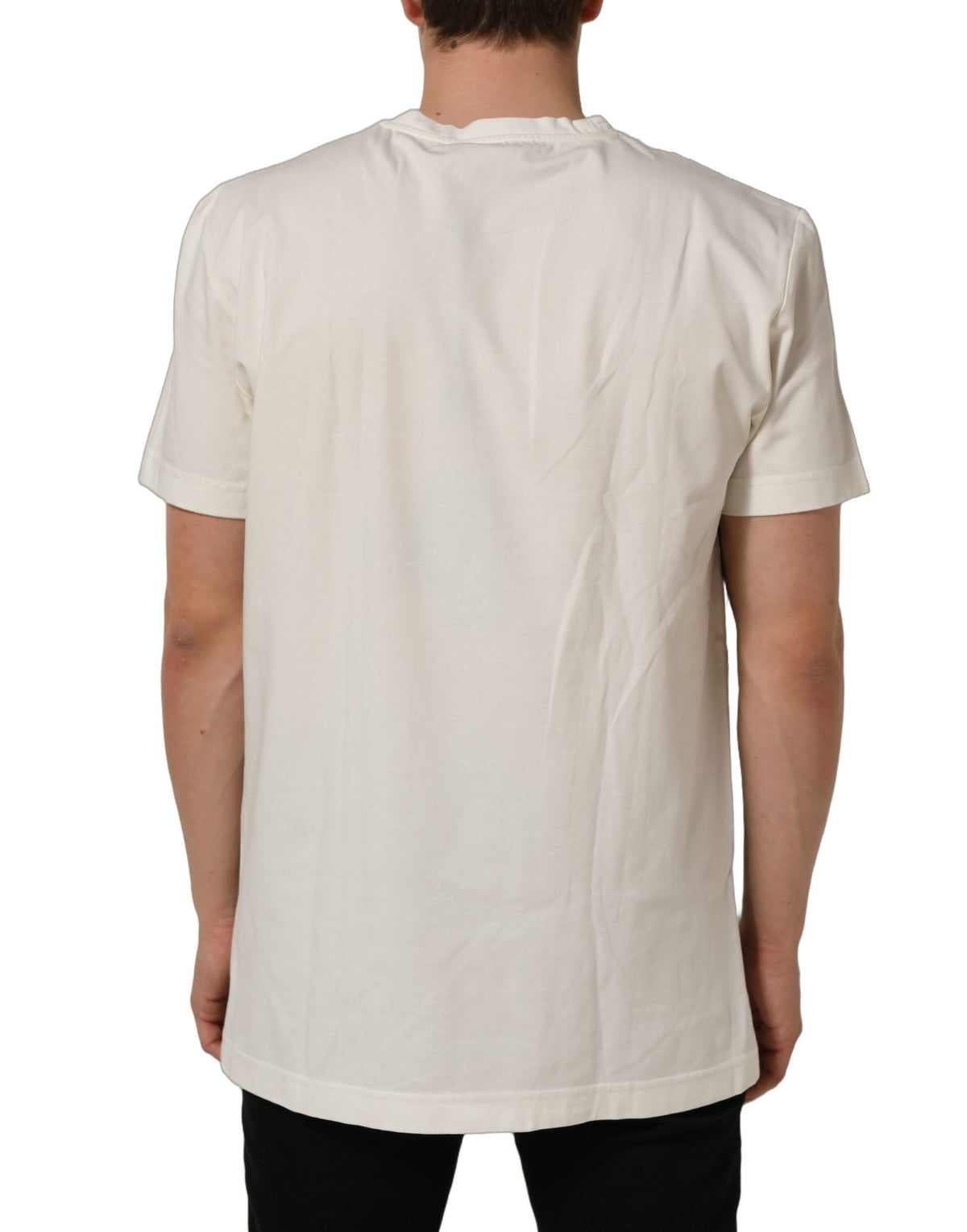 White Bandana Print Cotton Crew Neck T-shirt