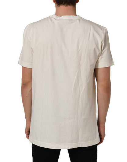 White Bandana Print Cotton Crew Neck T-shirt