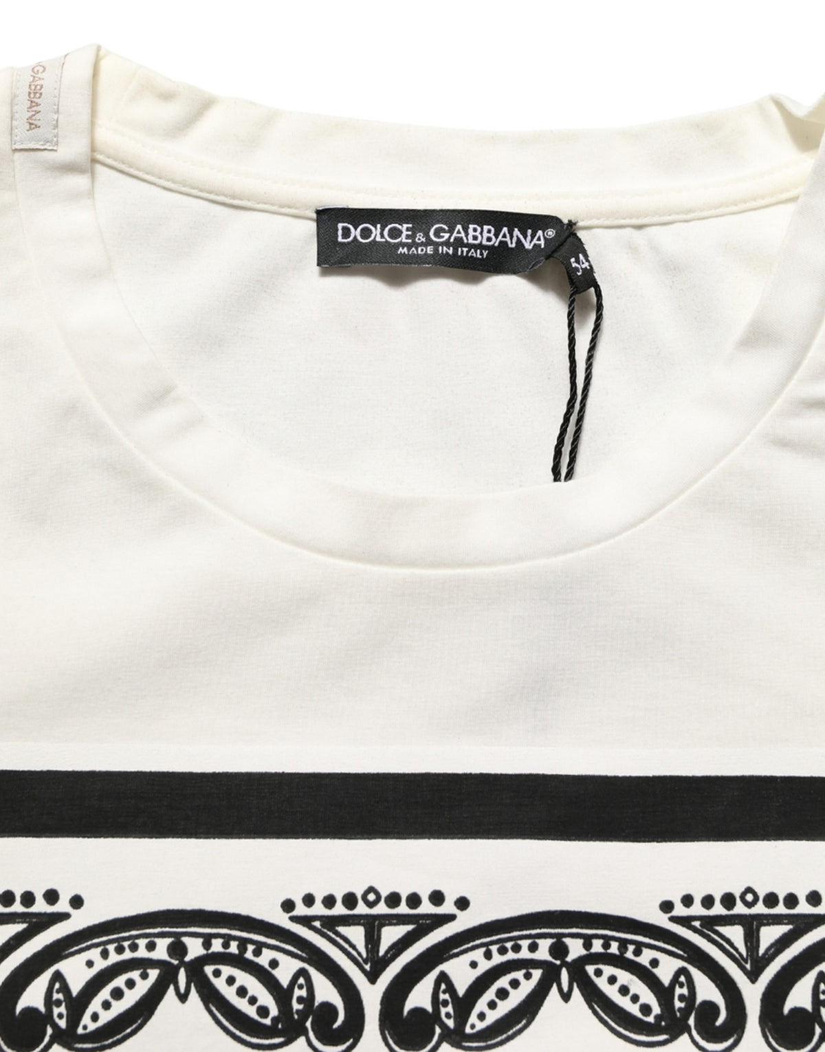 White Bandana Print Cotton Crew Neck T-shirt