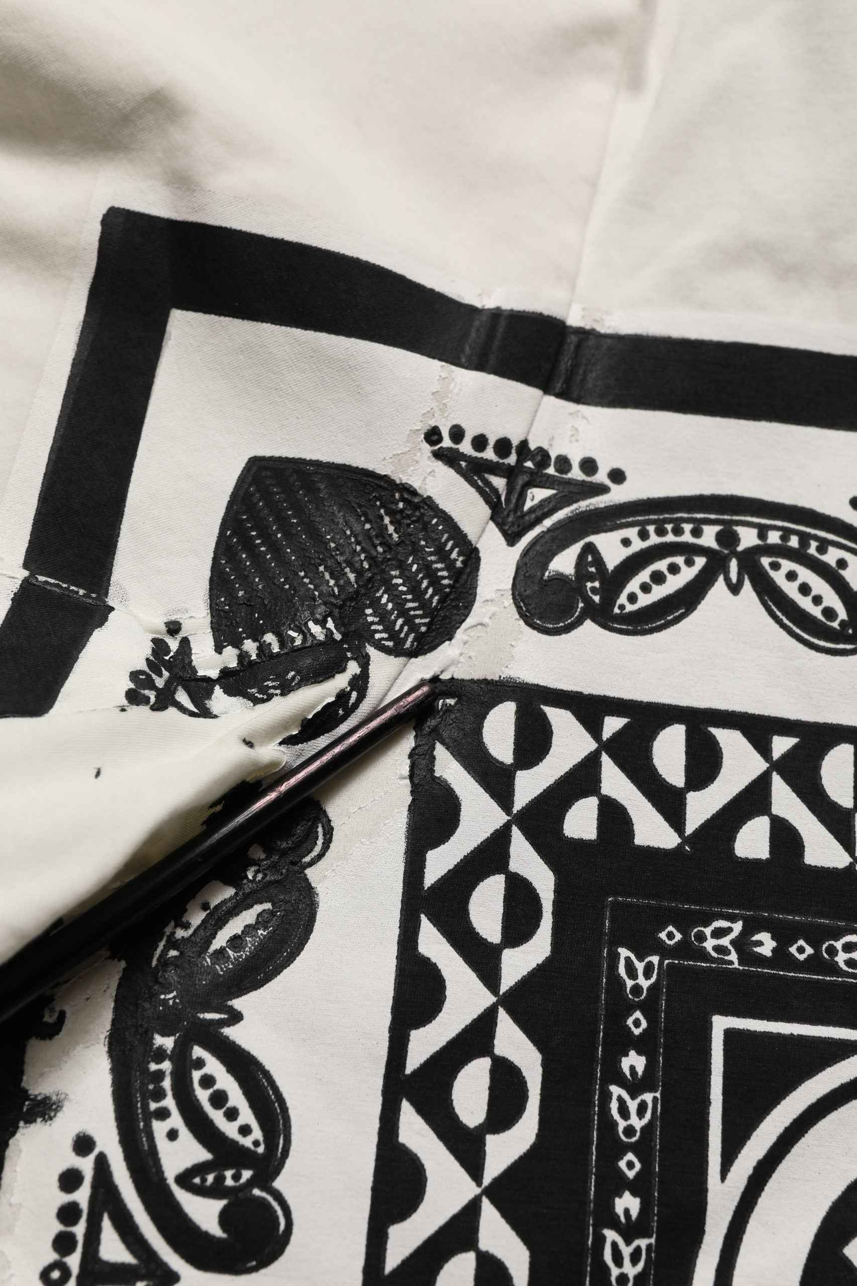White Bandana Print Cotton CrewNeck T-shirt