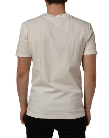 White Bandana Print Cotton Crew Neck T-shirt