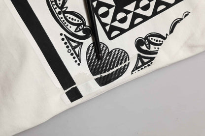 White Bandana Print Cotton Crew Neck T-shirt